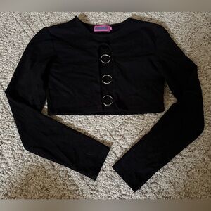 Edikted Black Top with Pink Label